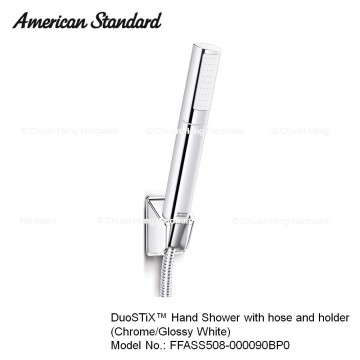 American Standard DuoSTiX™ Hand Shower (Chrome & Glossy White) with hose and holder