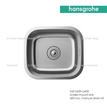 Hansgrohe S439-U400 Under-mount sink 400 incl. manual drain kit