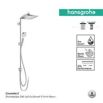Hansgrohe Crometta E Showerpipe 240 1jet EcoSmart 9 l/min Reno
