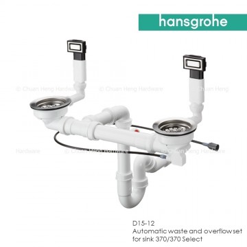 Hansgrohe 43942009 Automatic waste and overflow set 370/370 for Select Unit