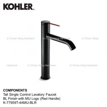 Kohler K-77959T-4AMUE2-BLR Tall Single Control Lavatory Faucet BL