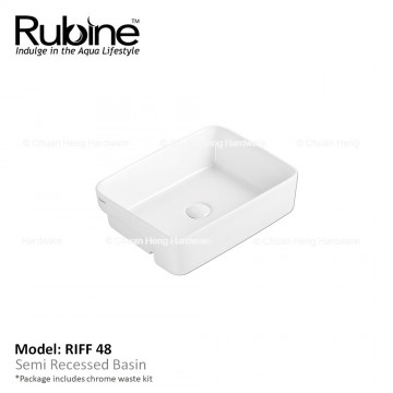 Rubine RIFF 48 Semi-Recessed Basin (Glossy White)