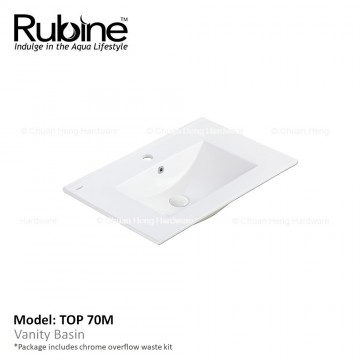 Rubine TOP 70M Cabinet Insert Basin (Glossy White)