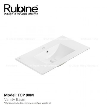 Rubine TOP 80M Cabinet Insert Basin (Glossy White)
