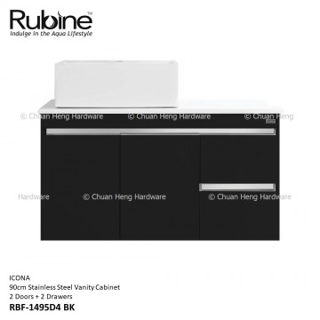 Rubine RBF-1495D4 50cm Stainless Steel Cabinet (Pearl Black)