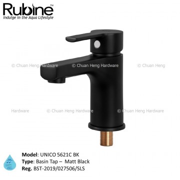 Rubine 5621C-BK UNICO Series Basin Tap (Black)