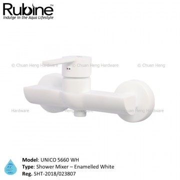 Rubine 5660-WH UNICO Series Shower Mixer (White)