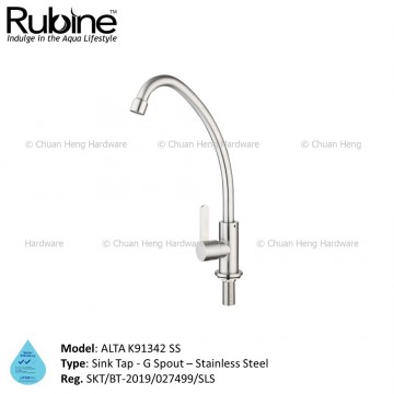 Rubine ALTA Series K91342SS Stainless Steel Sink Tap [G-Spout]