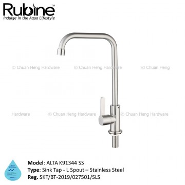 Rubine ALTA Series K91344SS Stainless Steel Sink Tap [L-Spout]