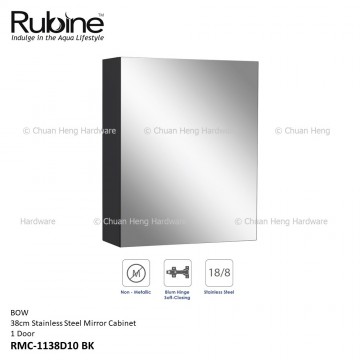 Rubine RMC-1138D10 Mirror Cabinet (Pearl Black)