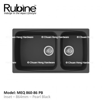 Rubine MEQ 860-86 One and Three-Quarter Bowls Granite Sink