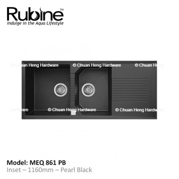 Rubine MEQ 861 One and Three-Quarter Bowls and Single Drainer Granite Sink