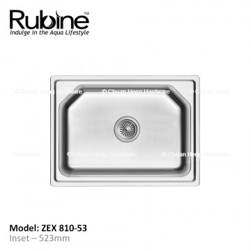 Rubine ZEX-810-53 Single Bowl Stainless Steel Sink