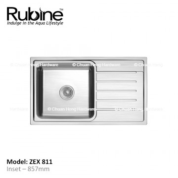 Rubine ZEX-811 Single Bowl Single Drainer Stainless Steel Sink