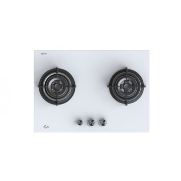 Turbo T702GV-OW Incanto 70cm 2 Burner Built-In Hob c/w safety valve (Optic White)