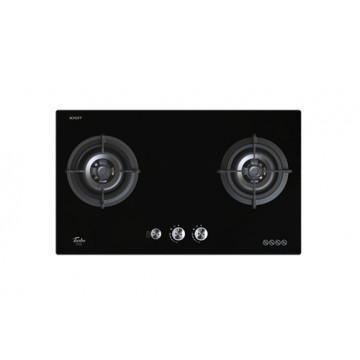 Turbo T762 GV-BK 2 Burners Built-In Glass Hob c/w safety valve (Black)