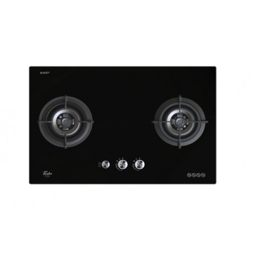 Turbo T702GV-BK Incanto 70cm 2 Burner Built-In Hob c/w safety valve (Black)