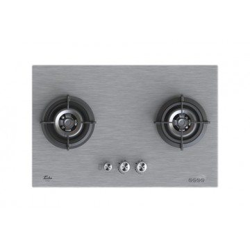 Turbo T772 GV-MS 2 Burner Glass Hob (Metallic Sliver)