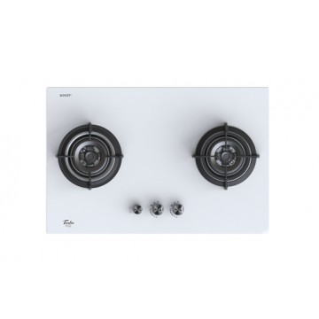 Turbo T772 GV-OW 2 Burner Glass Hob (Optic White)