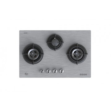 Turbo T773 GV-MS 3 Burner Glass Hob (Metallic Sliver)